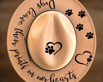 Dog Paw Print Hat Burning Design, Narrow Brims,  Digital Download