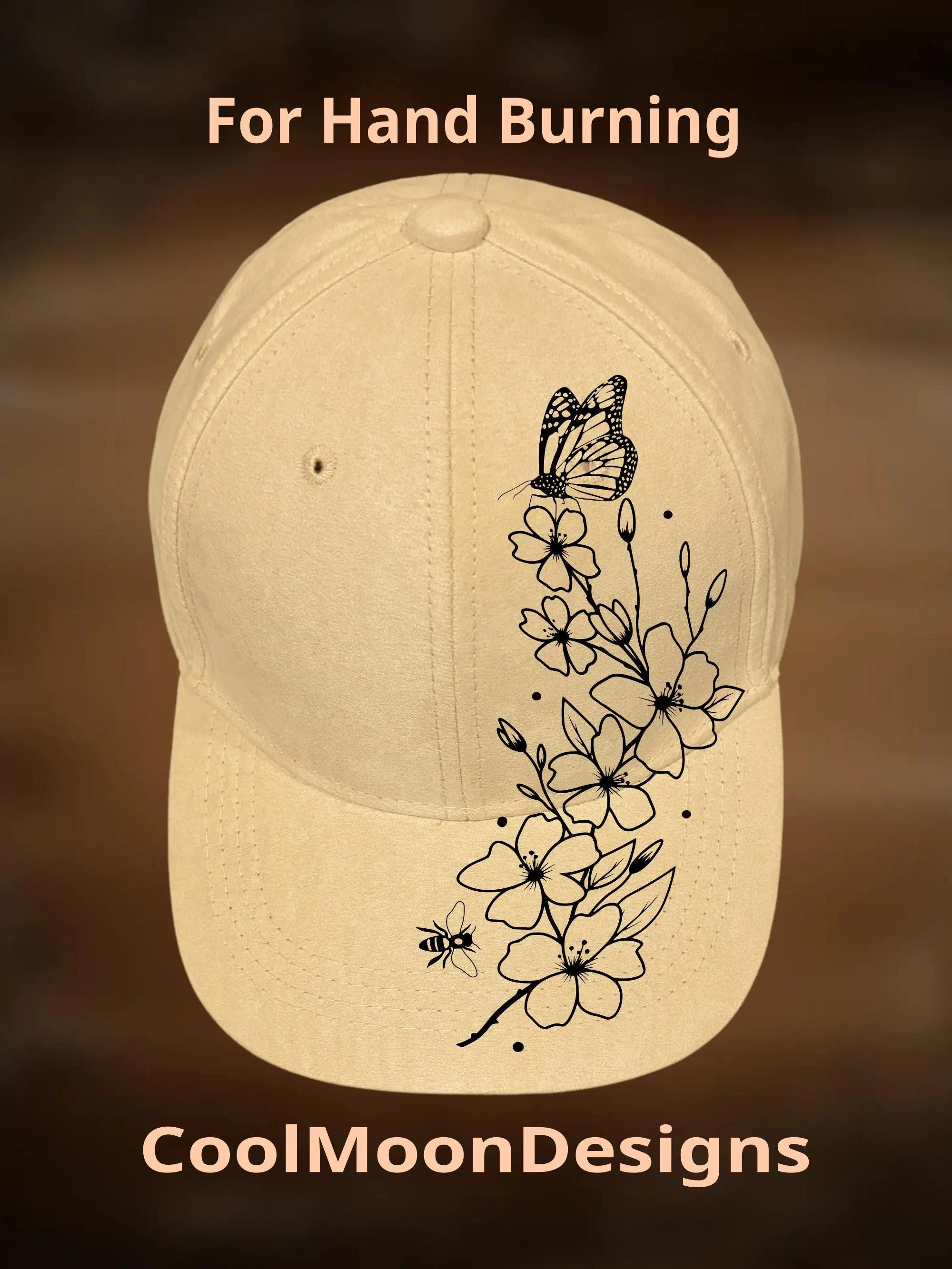 Hat Burning Design, Cherry Blossom Butterfly Baseball Cap  display picture 1
