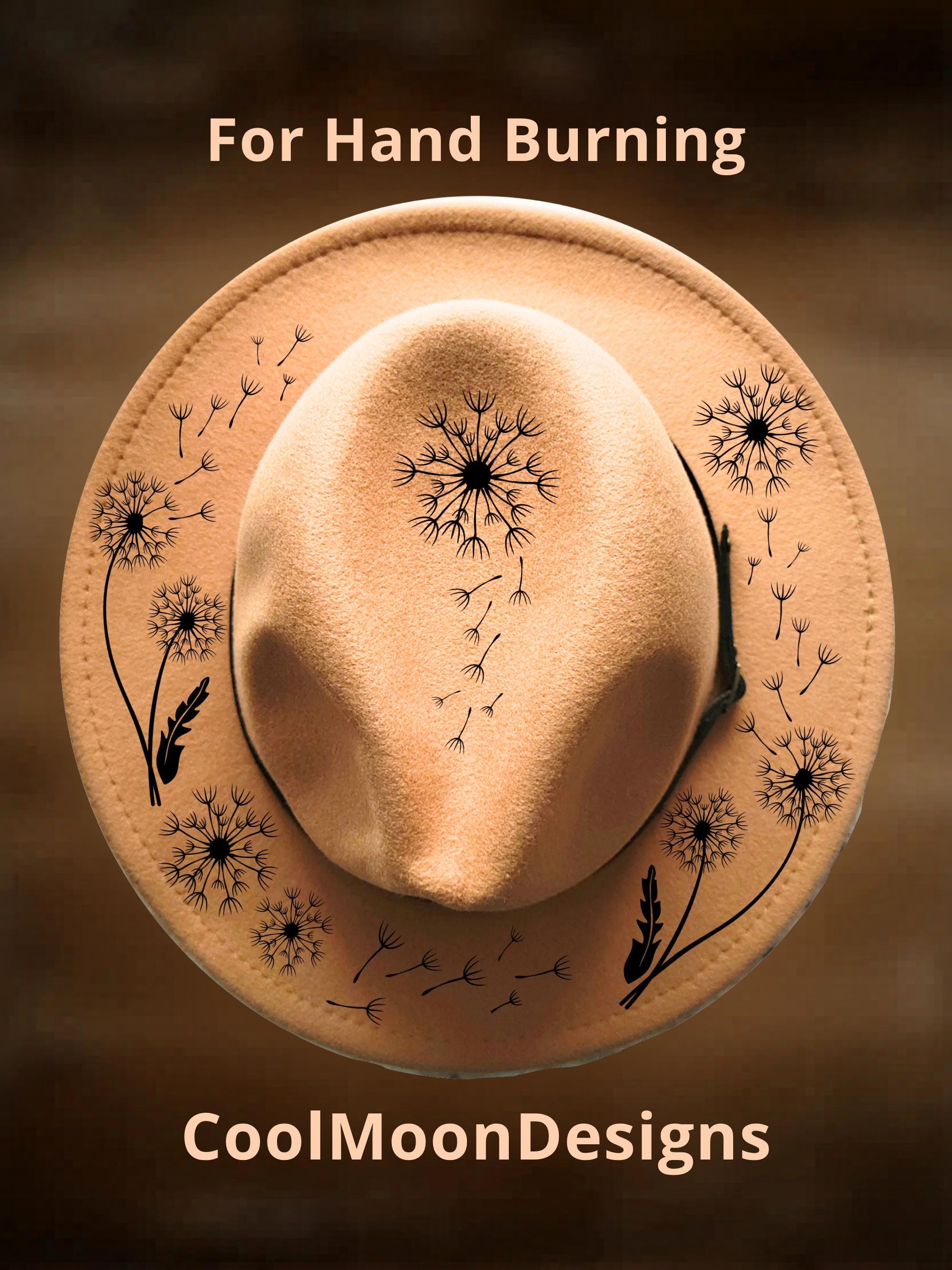 Daugherty Designs NWOT Hand Burned Hat COWBOY Brim Sunflower - Custom Hand Burned Hat – Wild Child  main image 2