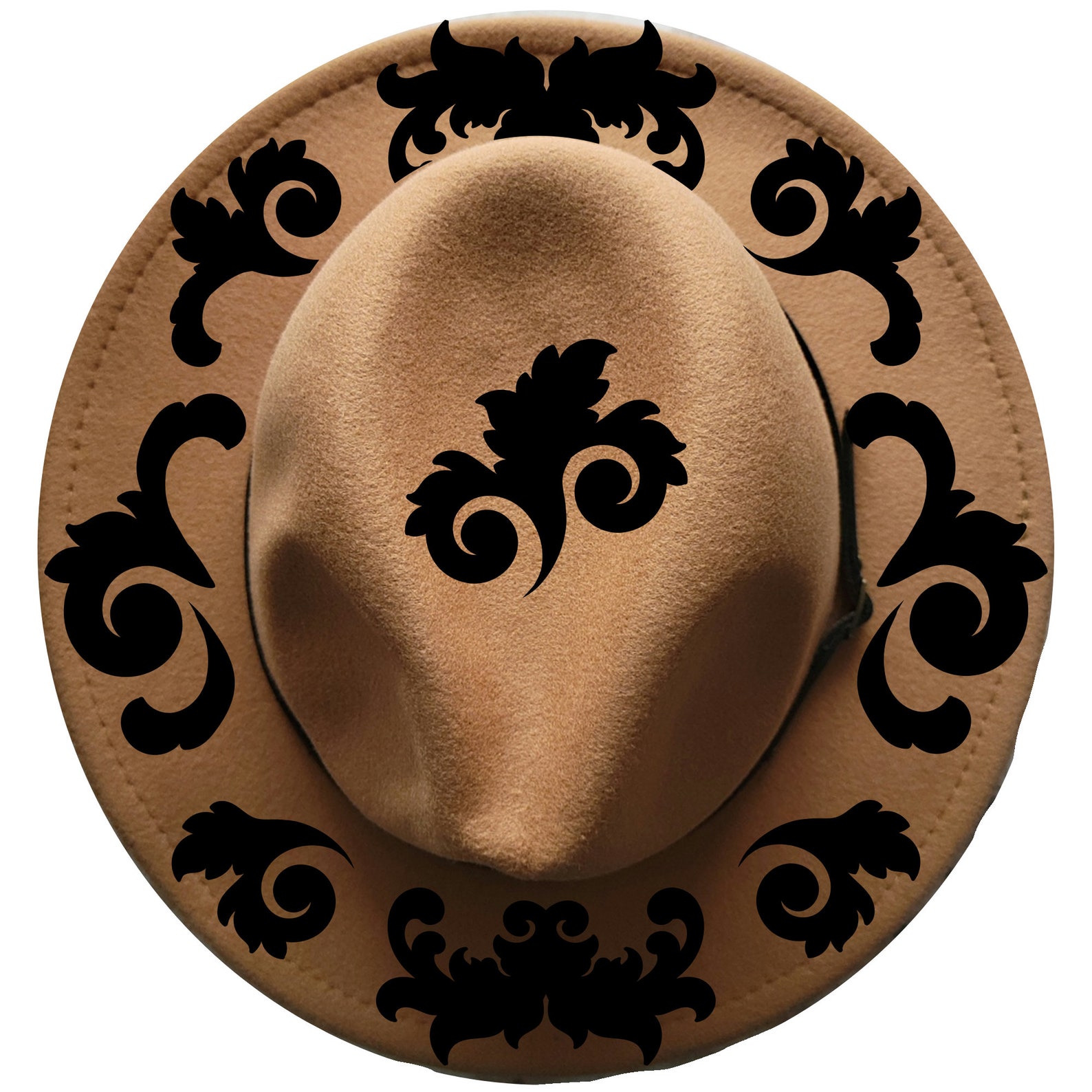 Stencils for Hat Burning SVG, Baroque Scrolls Pattern for Burning Hats ...