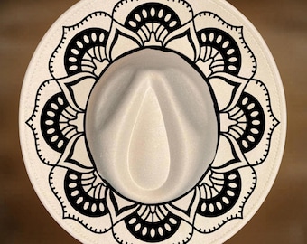 Mandala Boho Hat Burning Design, Digital Download Pattern for Wide Brim Hats
