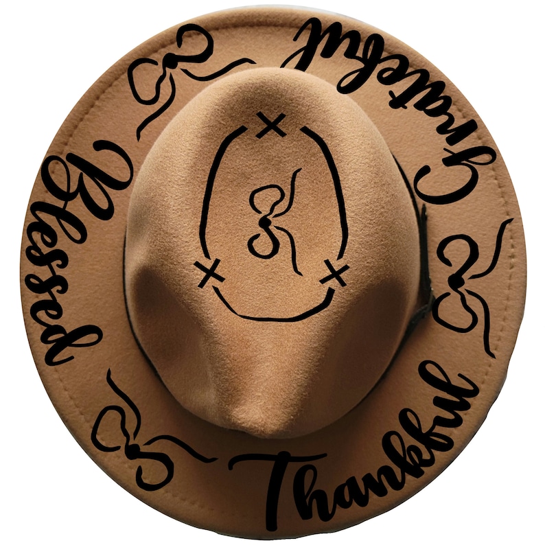 Stencils for Hat Burning Svg, Thankful Grateful Blessed Stencil for Hat ...