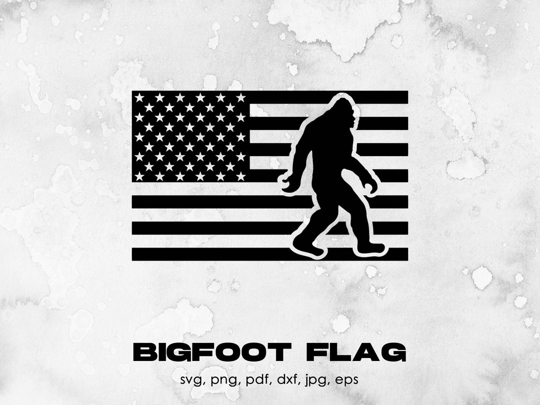 Bigfoot Flag Svg Png Pdf Dxf Clipart Graphic Design Cut - Etsy