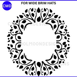 Tree Branches Hat Burning Design, Tree Leaves Pattern, For Wide Brims, Laser Friendly, Pyrography Template, Digital Files png jpg pdf SVG