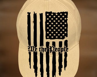We People Flag Baseball Hat Burning Design, Patriotic Pyrography Template, Digital Download