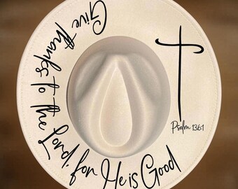 Give God Thanks Hat Burning Design, Wide Brim Pyrography Pattern, Digital Download