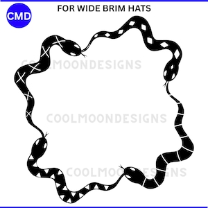 Snakes Alive Hat Burning Design, Reptile Pattern, Serpent, For Wide Brim Hats, DIY Pyrography Template, Digital Download png jpg pdf SVG