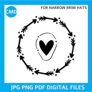 Stencil For Hat Burning svg, Arrows Narrow Brim Hat Burning Stencil svg, Pattern For Hat Burning, Layout Your Design With A Hat Stencil