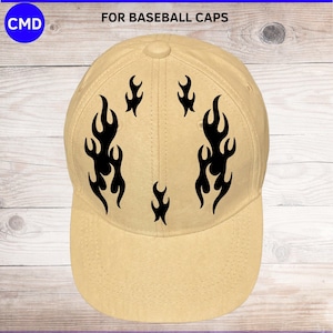 Czapka z daszkiem z motywem płomieni ognia | Plik cyfrowy | Natychmiastowe pobranie