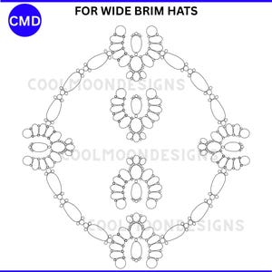 Squash Blossom Hat Burning Design, Indian Jewelry Pattern, Laser Friendly, DIY Pyrography Template, Digital Download png pdf jpg SVG