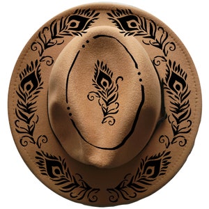 Stencils for Hat Burning SVG, Peacock Feathers, Narrow Brim Hat Burning ...