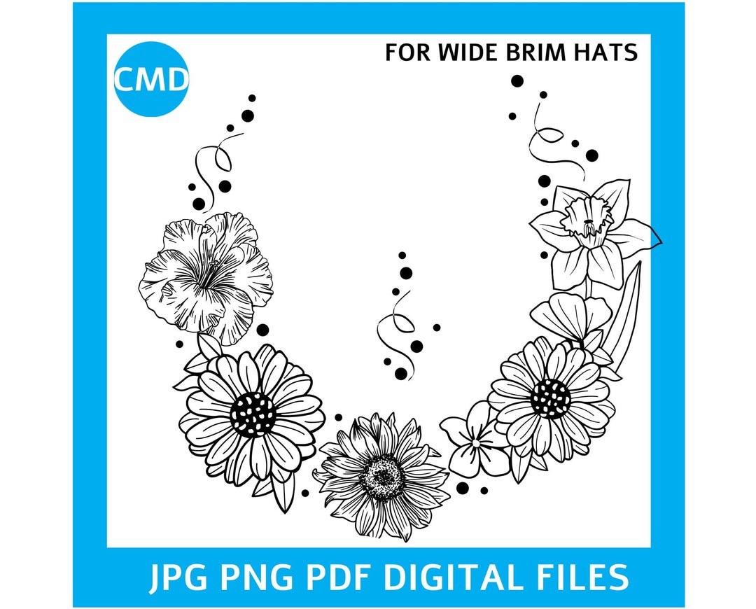 Flower Bouquet Hat Burning Design, Floral Bouquet Pattern, Flower Lover