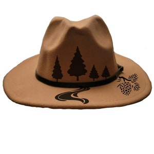 Stencils for Hat Band Burning SVG, Trees and Mountains, Burned Hat Brim ...