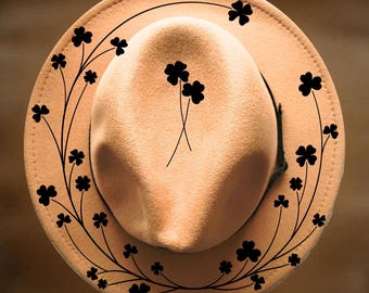 Lady Luck Shamrock Hat Burning Design,  Narrow Brim, Beginner Friendly, Digital Download