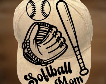 Softball Mom Baseball Hat Burning Design,  Ball Cap Pyrography Pattern,  Digital Download