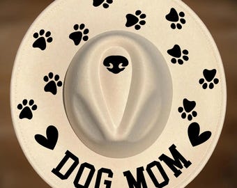 Dog Mom Hat Burning Design,  Wide Brim Pattern, Hand Pyrography,  Digital Download