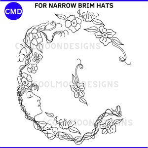 Lady At Rest Hat Burning Design  Narrow Brim Hats  Pyrography   Digital Files png jpg pdf svg Hand or Laser Burnable