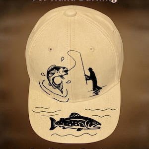 ball cap with fish hook svg Fisherman in Baseball Hat Svg