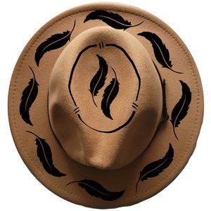 Stencils for Hat Burning, Feathers, Narrow Brim Hat Burning Stencil ...