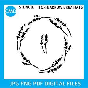 Stencils For Hat Burning PNG, Lavender, Narrow Brim Hat Burning Stencil, Burned Hat Brim, Burnt Hat Design, Burned Fedora Pattern, Digital
