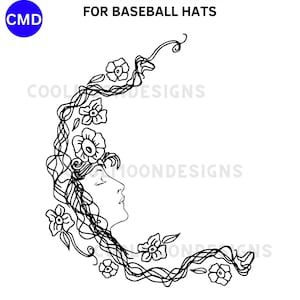 Lady At Rest Hat Burning Design, For Baseball Caps, Art Nouveau, Sleeping Lady Pattern, Pyrography Template, Digital Files svg png jpg pdf