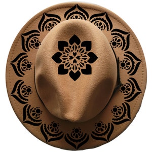 Stencils for Hat Burning, Mandala, Narrow Brim Hat Burning Stencil ...