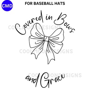 Gorra de béisbol con diseño de arcos y gracia, patrón de lazo coqueto, plantilla de pirograbado, archivos digitales (svg, png, pdf, jpg)