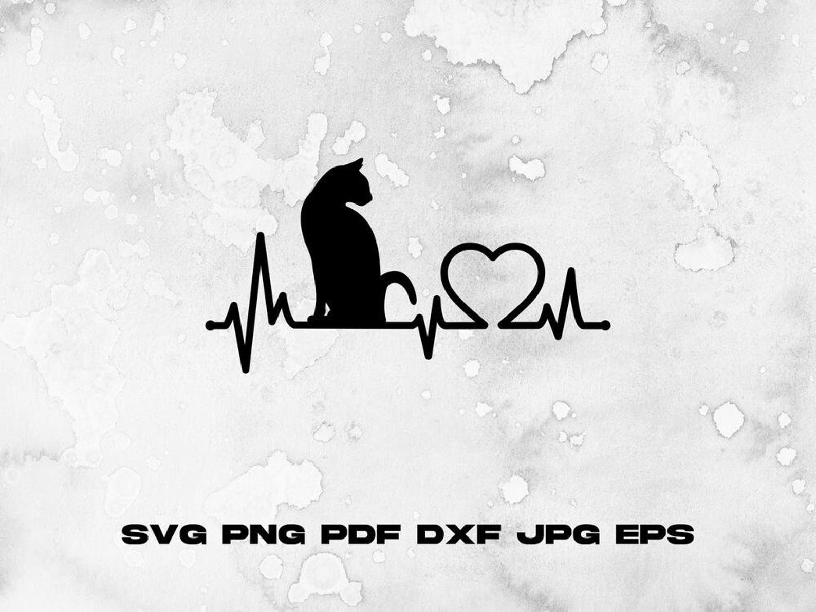 Cat Heartbeat Digital Download Files Kitten Pulse Instant Etsy