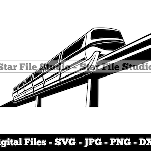 Monorail Svg, Train Svg, Transportation Svg, Monorail Png, Monorail Jpg, Monorail Files, Monorail Clipart