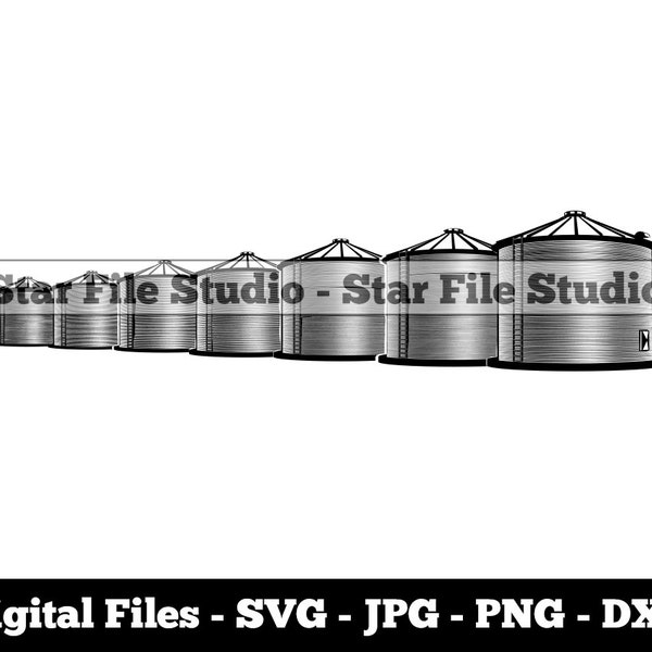 Silo Svg, Grain Storage Svg, Agriculture Svg, Farming Svg, Silo Png, Silo Jpg, Silo Files, Silo Clipart