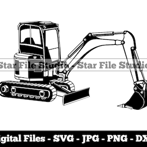 Mini Excavator #3 Svg, Excavator Svg, Heavy Equipment Svg, Excavator Png, Excavator Jpg, Excavator Files, Excavator Clipart