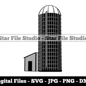 Grain Silo #2 Svg, Silo Svg, Farmer Svg, Grain Silo Png, Grain Silo Jpg, Grain Silo Files, Grain Silo Clipart
