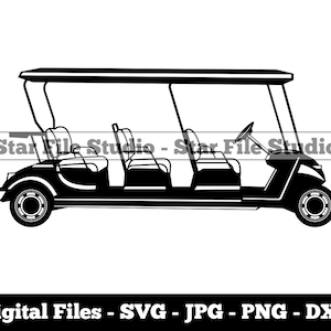 6-osobowy wózek golfowy #2 Svg, wózek golfowy Svg, samochód golfowy Svg, Golf Svg, wózek golfowy Png, wózek golfowy Jpg, pliki wózka golfowego, clipart wózka golfowego