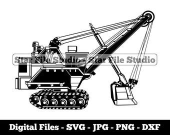 Dragline Rope Excavator #3 Svg, Excavator Svg, Heavy Equipment Svg, Excavator Png, Excavator Jpg, Excavator Files, Excavator Clipart