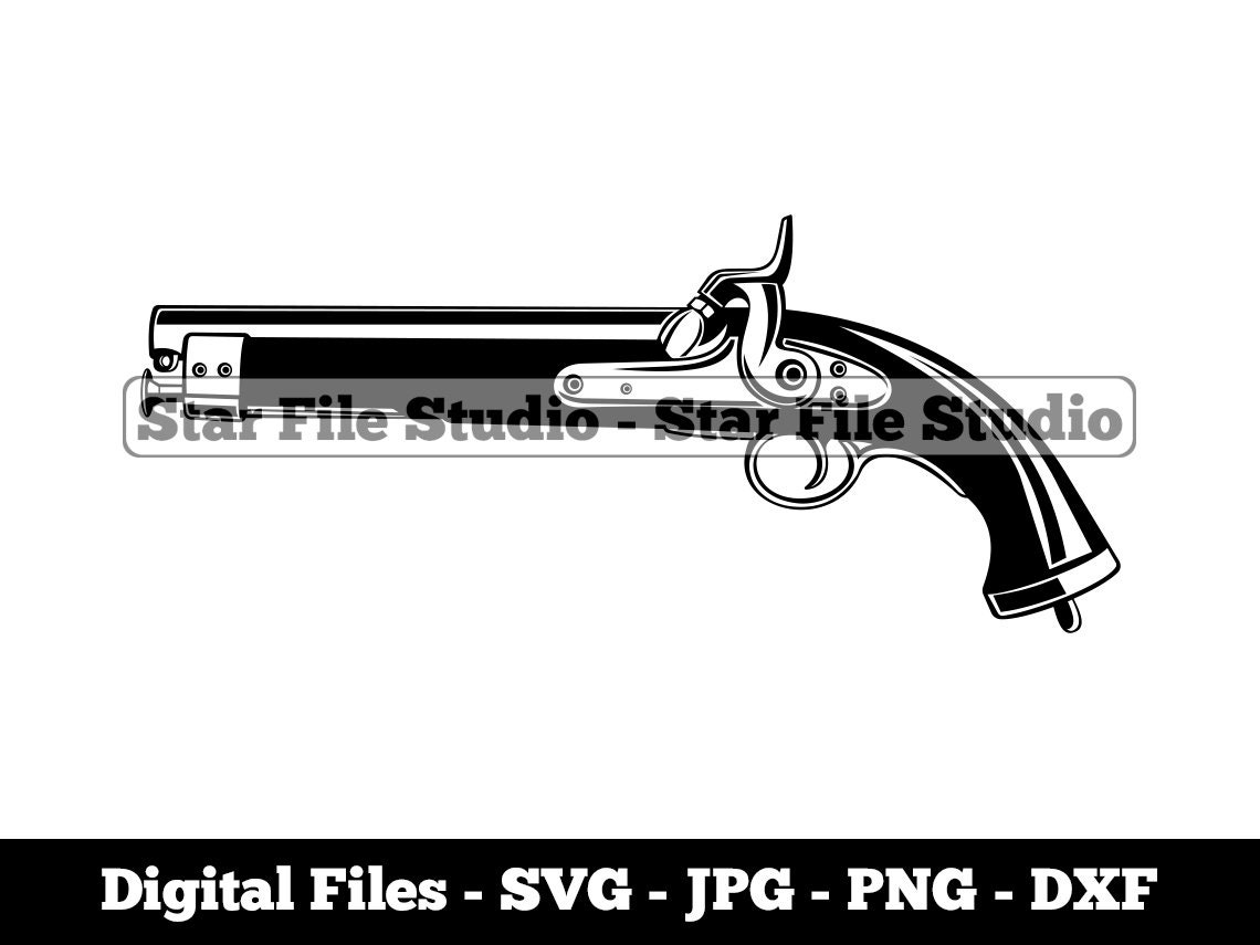 Flintlock Pistol 2 Svg Pistol Svg Gun Svg Pistol Png Etsy