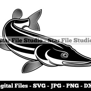 Pike #3 Svg, Fishing Svg, Fish Svg, Pike Png, Pike Jpg, Pike Files, Pike Clipart