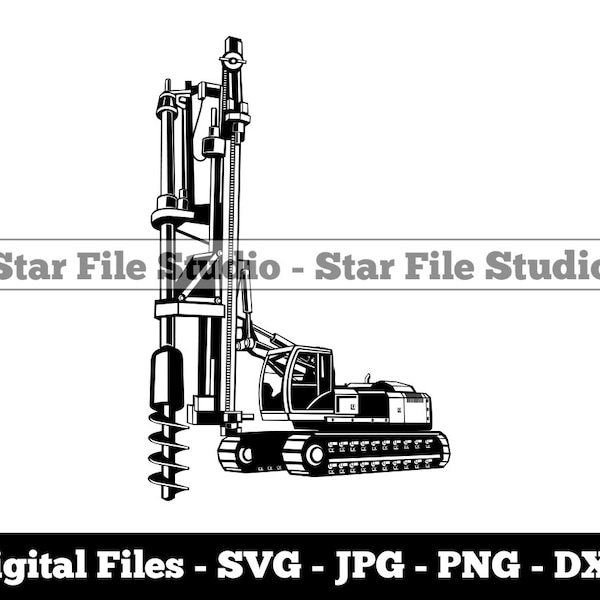 Drilling Rig #2 Svg, Drilling Machine Svg, Heavy Equipment Svg, Drilling Rig Png, Drilling Rig Jpg, Drilling Rig Files, Clipart