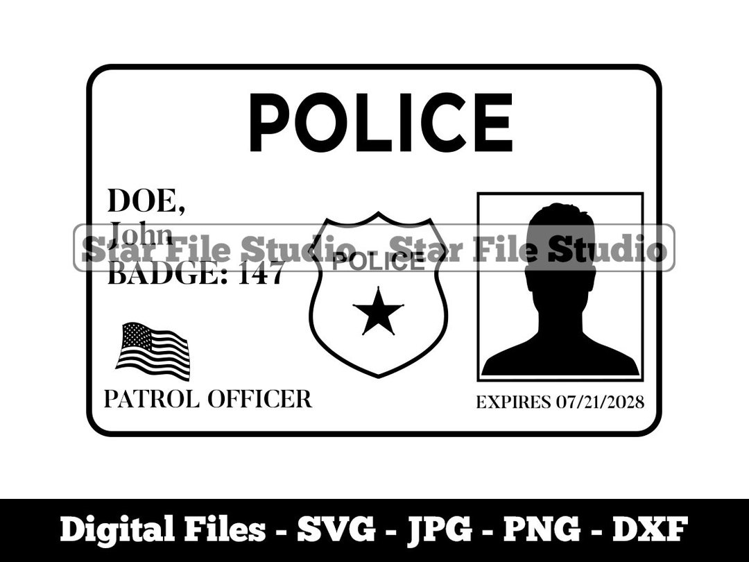 Police ID Template 4 Svg, Police Svg, Law Enforcement Svg, Police Png Police ID Template 4 Svg, Police Svg, Law Enforcement Svg, Police Png