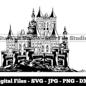 Castle #5 Svg, Fortress Svg, Fortification Svg, Castle Svg, Castle Png, Castle Jpg, Castle Files, Castle Clipart