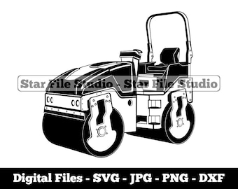 Double Drum Roller #2 Svg, Road Roller Svg, Heavy Equipment Svg, Double Drum Roller Png, Double Drum Roller Jpg, Files, Clipart