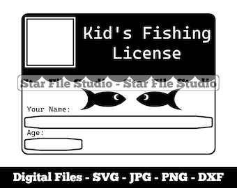 JR Fishermans License Template Svg, Kids Fishing License Svg, Fishing Svg,  Fishing Png, Fishing Jpg, Fishing Files, Fishing Clipart