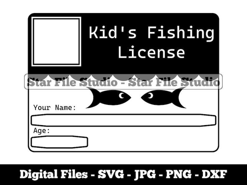 JR Fishermans License Template Svg, Kids Fishing License Svg, Fishing Svg, Fishing Png, Fishing ...