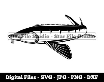 Sturgeon #2 Svg, Fishing Svg, Fish Svg, Sturgeon Png, Sturgeon Jpg, Sturgeon Files, Sturgeon Clipart