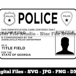 Police ID Template #3 Svg, Police Svg, Law Enforcement Svg, Police Png, Police Jpg, Police Files, Police Clipart