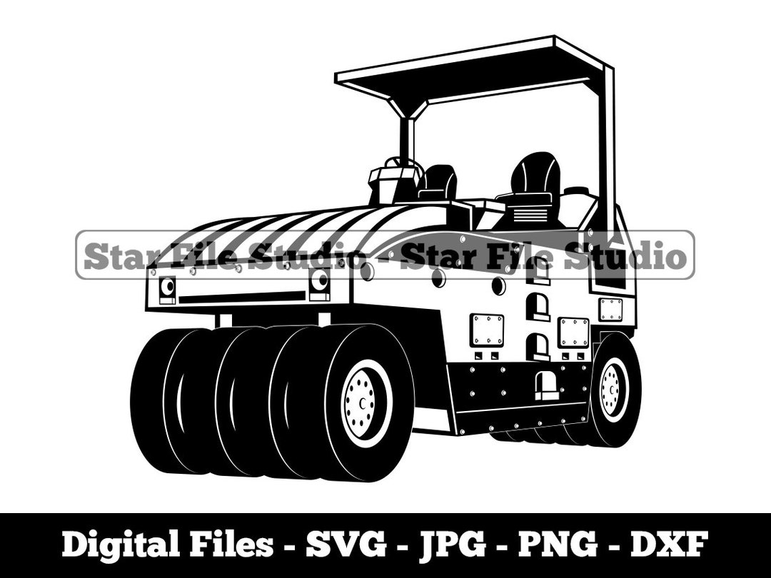 Tire Compactor 3 Svg, Pneumatic Compactor Svg, Heavy Equipment Svg ...
