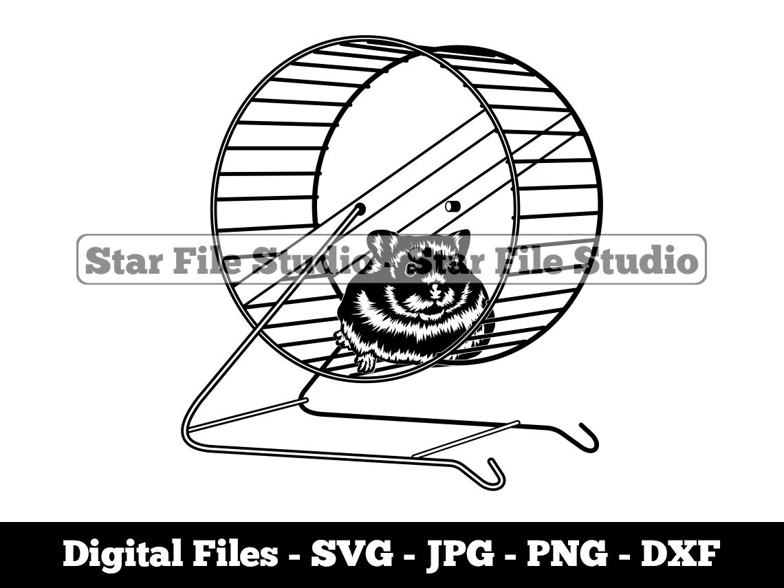 Hamster in Treadwheel #3 Svg, Rat Svg, Treadwheel Svg, Hamster Png