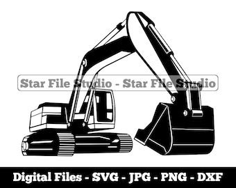Excavator Svg, Heavy Equipment Svg, Excavation Svg, Excavator Png, Excavator Jpg, Excavator Files, Excavator Clipart