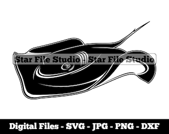Stingray #2 Svg, Ray Svg, Fish Svg, Stingray Png, Stingray Jpg, Stingray Files, Stingray Clipart