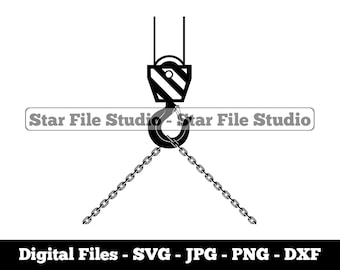Gancho de grúa con polipasto de cadena svg, gancho de grúa svg, construcción svg, gancho de grúa png, gancho de grúa jpg, archivos de gancho de grúa, clipart de gancho de grúa