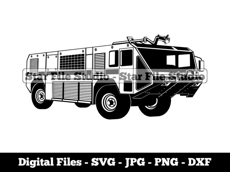 ARFF Truck Svg, Airport Crash Truck Svg, Airport Rescue Svg, Aircraft Rescue Svg, Airport Rescue Png, Airport Rescue Jpg, Files, Clipart image 1
